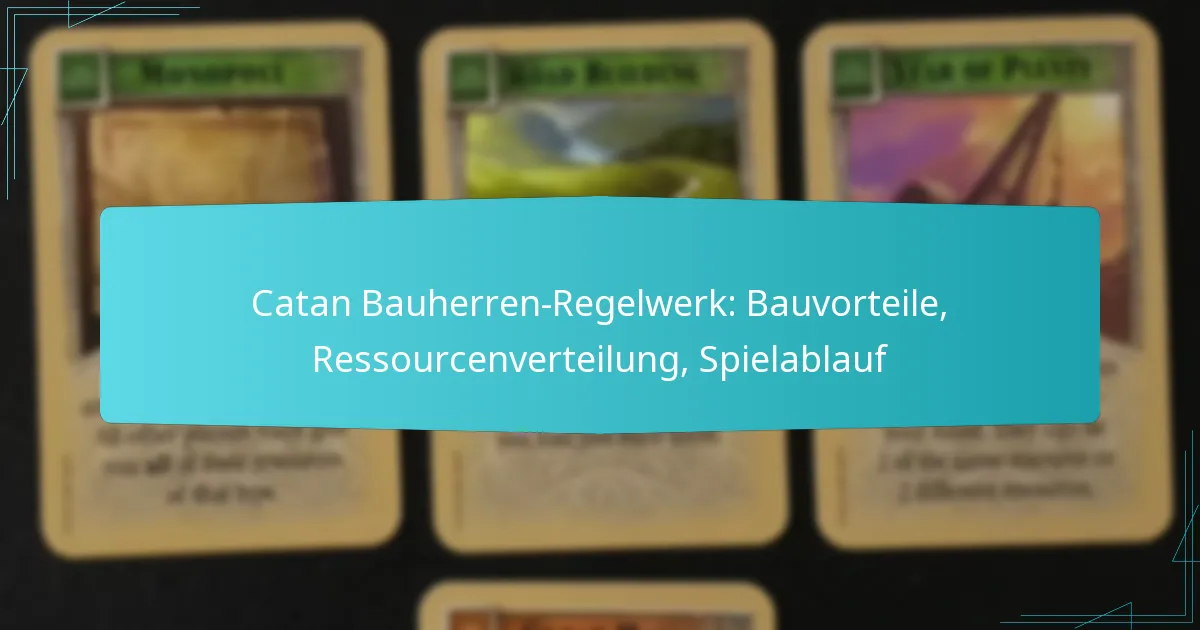 Catan Bauherren-Regelwerk: Bauvorteile, Ressourcenverteilung, Spielablauf