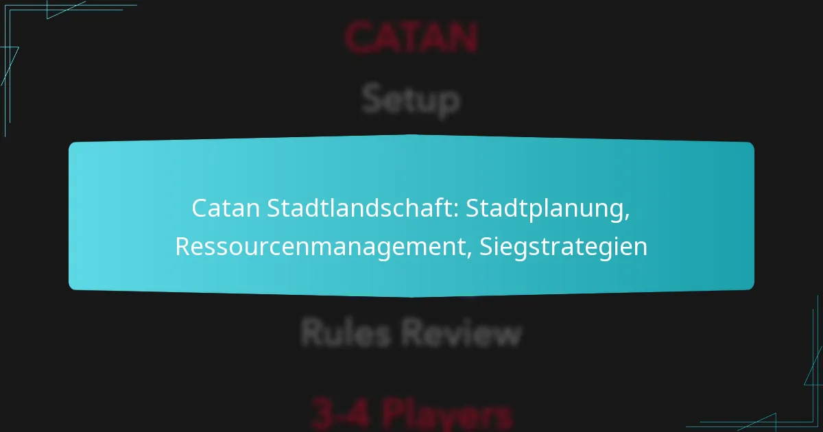 Catan Stadtlandschaft: Stadtplanung, Ressourcenmanagement, Siegstrategien