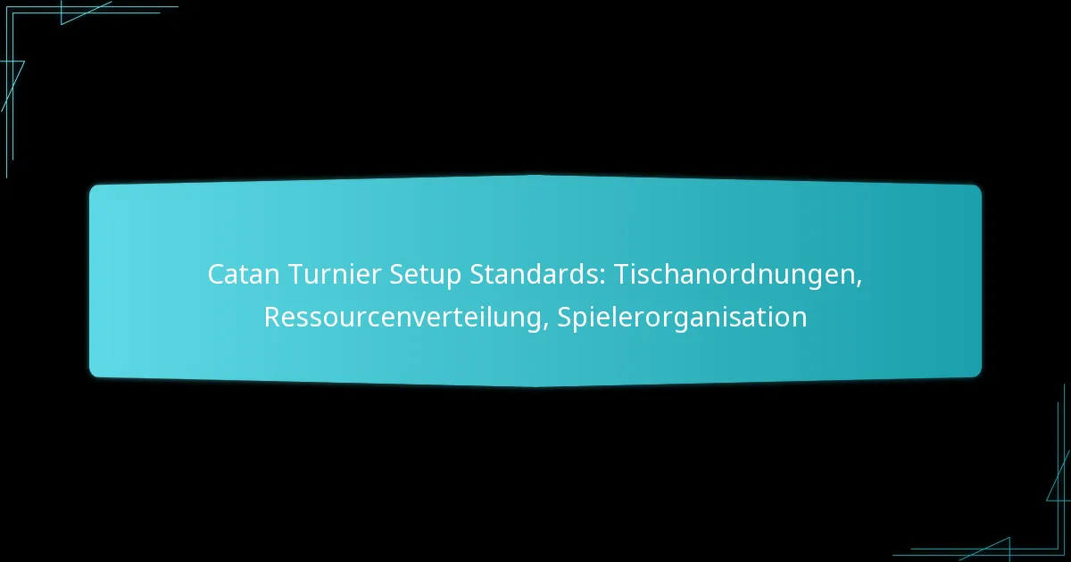 Catan Turnier Setup Standards: Tischanordnungen, Ressourcenverteilung, Spielerorganisation